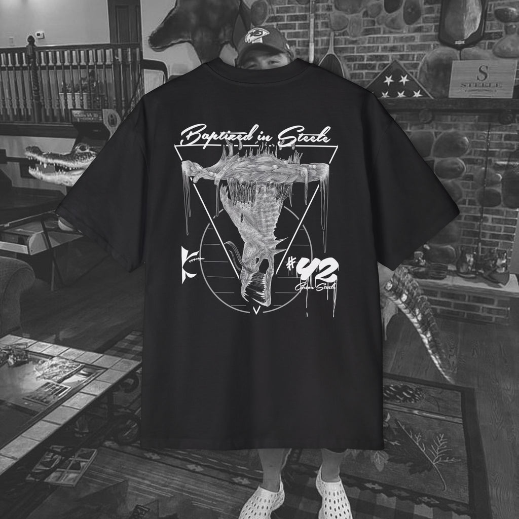 "𝕭𝖆𝖇𝖙𝖎𝖟𝖊𝖉 𝖎𝖓 𝕾𝖙𝖊𝖊𝖑𝖊" (𝔱𝔥𝔢 ℭ𝔞𝔯𝔰𝔬𝔫 𝔖𝔱𝔢𝔢𝔩𝔢 𝔰𝔥𝔦𝔯𝔱) 𝕆𝕍𝔼ℝ𝕊𝕀ℤ𝔼𝔻 𝔻ℝ𝕆ℙ 𝕊ℍ𝕆𝕌𝕃𝔻𝔼ℝ ℍ𝔼𝔸𝕍𝕐-ℂ𝕌𝕋